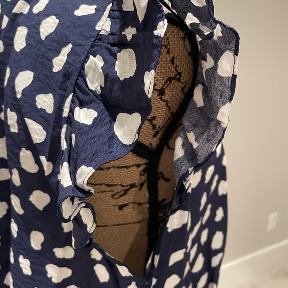 Navy Spotted Blouse by THML - Picture 7 of 12